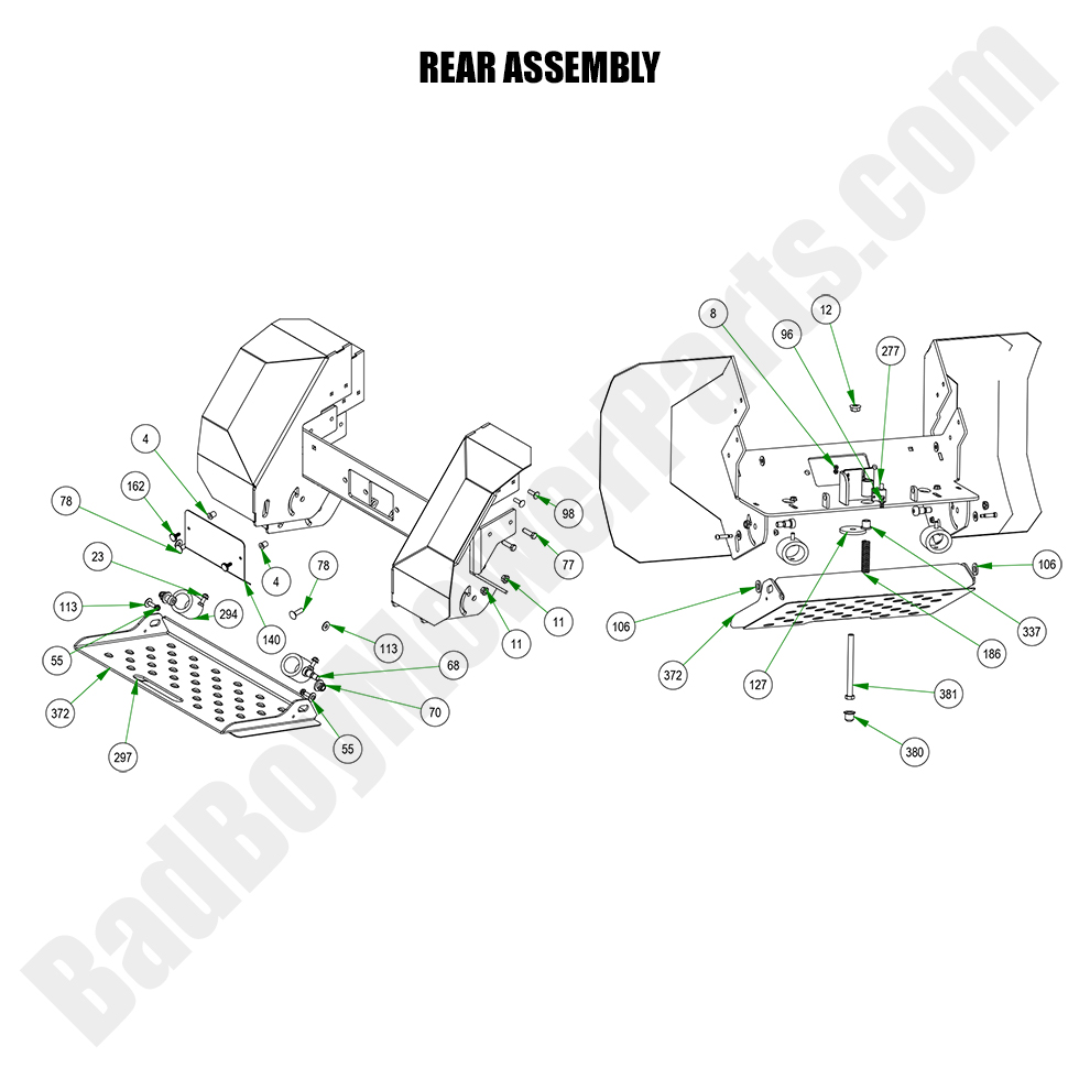 3216 - Bad Boy Mower Parts Lookup > 2023 > Revolt > Rear Assembly